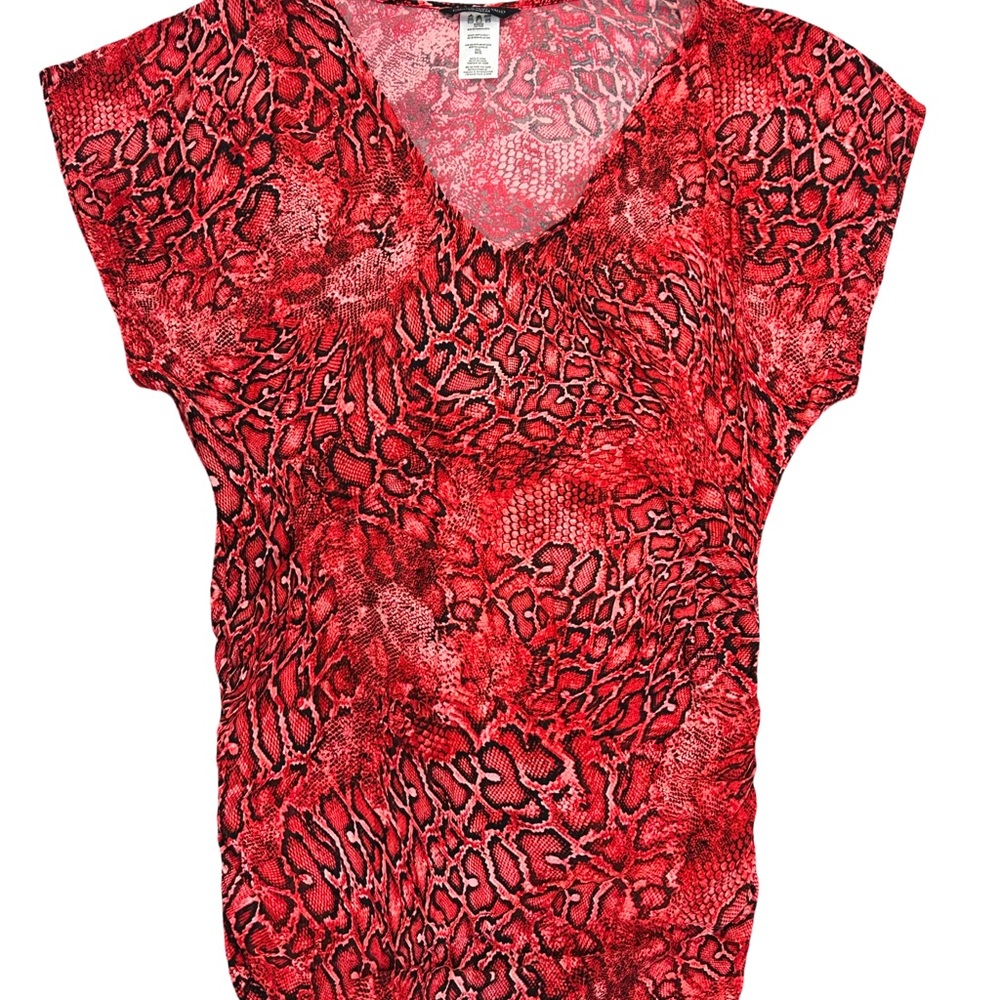 EUC Carmen Marc Valvo Women’s M/L Red Animal Print Coverup